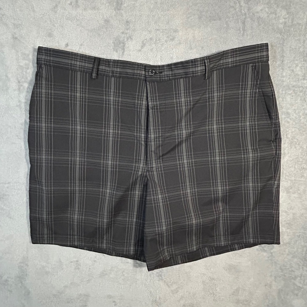 Slazenger Mens Plaid Golf Shorts Black Grey W42 Stretch Performance‎ Activewear